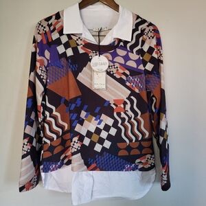 Maloka Portugal Boutique Wearable Art Twofer Sweater Size 3 US Large